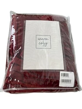 Warm & Cozy Heated Throw Blanket Red Plush Electric 50x60 With Controller