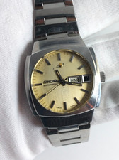 Enicar Automatic Day-Date Swiss 38mm Cushion Case 1970s Original Bracelet AR167D