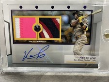 2024 Topps Museum Collection Nelson Cruz Signature Dual Patch Auto /15 SWDRA-NC