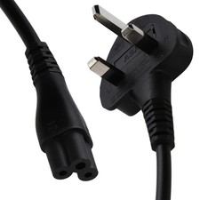 Power Cord UK Plug to C5 Clover Leaf CloverLeaf Lead 2m Cable Black