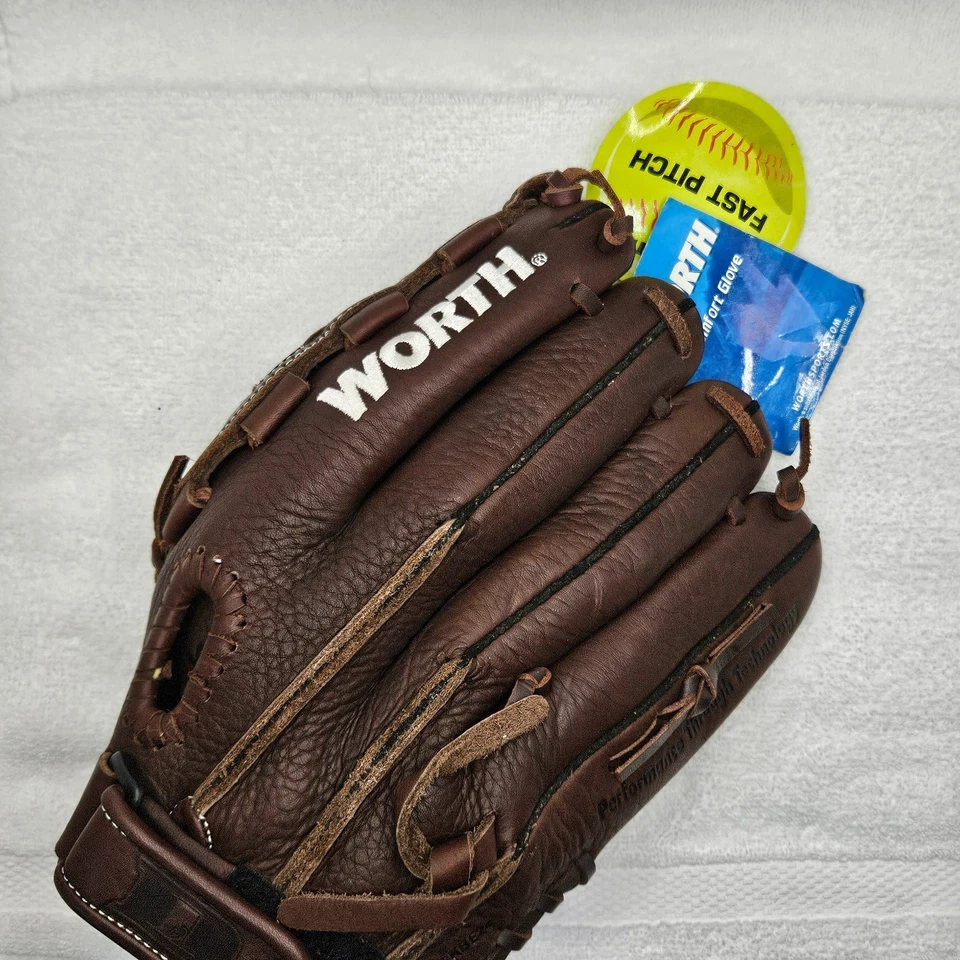 Guante de softbol Worth para mujer lanzamiento rápido 12 pulgadas DC1200 lanzamiento rápido lanzamiento a la izquierda Foto 2 de 4