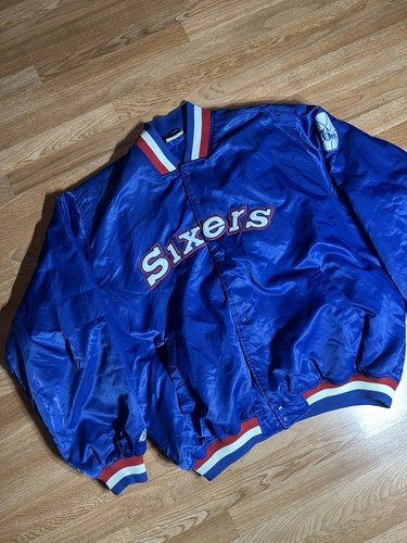Vintage Hardwood Classics Philadelphia 76ers NBA Bomber Jacket 4XL Y2K Retro - Picture 3 of 5