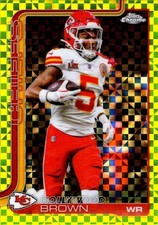 Hollywood Brown 2025 Topps Chrome Lime Green X-Fractor #146 - Chiefs