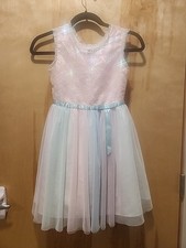 Jona Michelle - SEQUIN/Tulle Multicolor Pastel Size 8 Girls Dress. Easter