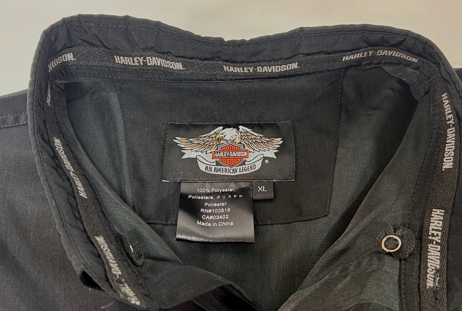 Harley Davidson Polyester Button Down Shirt Doubl… - image 5