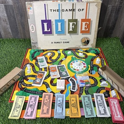 Original Vintage 1960 Edition The Game Of Life In Box Complete Board