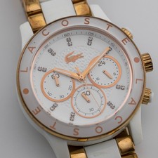 LACOSTE LC.73.3.44.2459 Two-Tone Quartz Women's Watch Sz. 7 1/2" New Battery