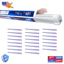 24 Pack 40W LED Black Light Bar 4FT T8 Fixture for Glow in the Dark Party D cor
