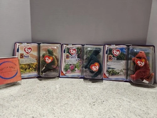 Vintage Ty Teenie Beanie Babies 2000 McDonalds Dinosaur Trio Set Of 3 Sealed