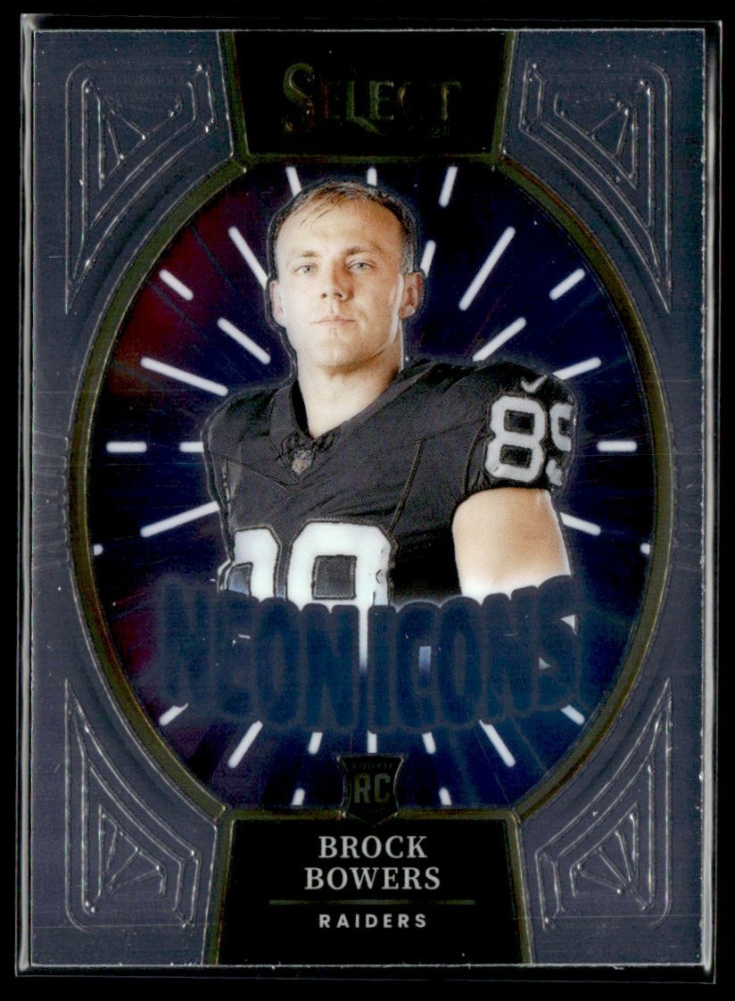 2024 PANINI SELECT NEON ICONS BROCK BOWERS RC LAS VEGAS RAIDERS #16