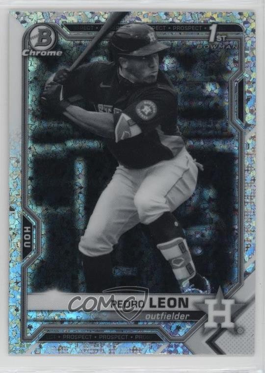 2021 Bowman Chrome Black & White Mini-Diamond Refractor Pedro Leon #BCP-189 1j91