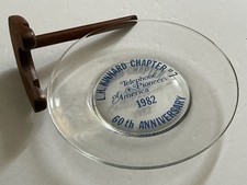 1982 Pioneers of America Telephone Chapter #7 L H Kinnard Glass Plate w/ Holder