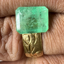 Natural Emerald Octagon Cut Green Loose Gemst...