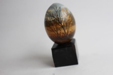 Uovo dipinto Les Osiers pittura ad olio RAPP 1981 (36177)