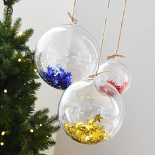 Brand New Christmas Ball Xmas Decor Plastic Shopping Transparent 12cm 16cm