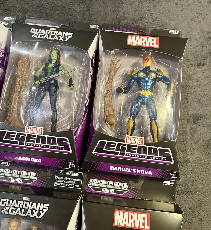 Marvel Legends Guardianes de la Galaxia Serie GROOT BAF Juego Completo! Lote de 6 Foto 4 de 4