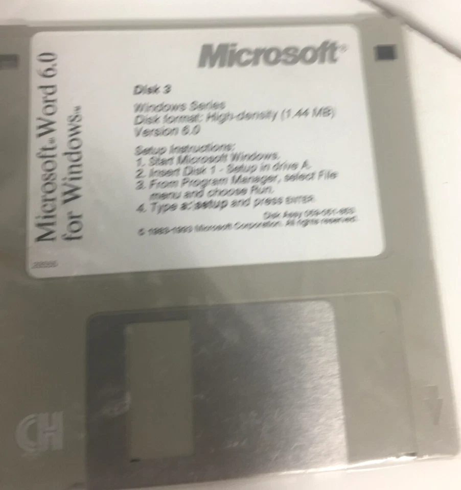 Microsoft Word 6.0 For Windows Version 6.0 | Floppy Disk Set 3.5" Set of 9 - Image 4 of 4