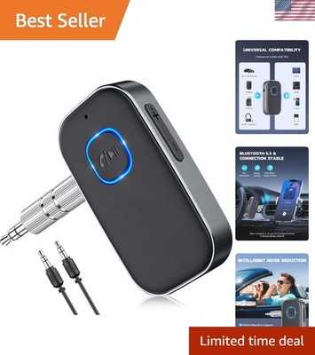 Bluetooth Car Receiver with Noise Cancellation & Hands-Free Calling - Dark Gray