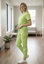 FIGS Catarina One-Pocket Medical Scrub Top L Women, Slim Fit, Zamora Pants sz M