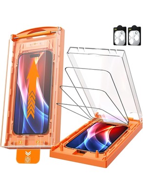MRGLAS 3+2 Packs for iPhone 15 Pro Screen Protector 6.1'' with Camera Lens Prote