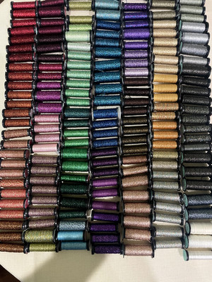Kreinik VERY FINE #4 BRAID 11 M (12 Yds) Silver 001HL to 9194 Star Green