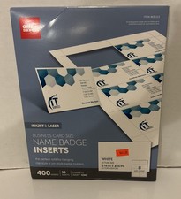 Office Depot Business Card Size Name Badge Inserts-400 Ct NIB