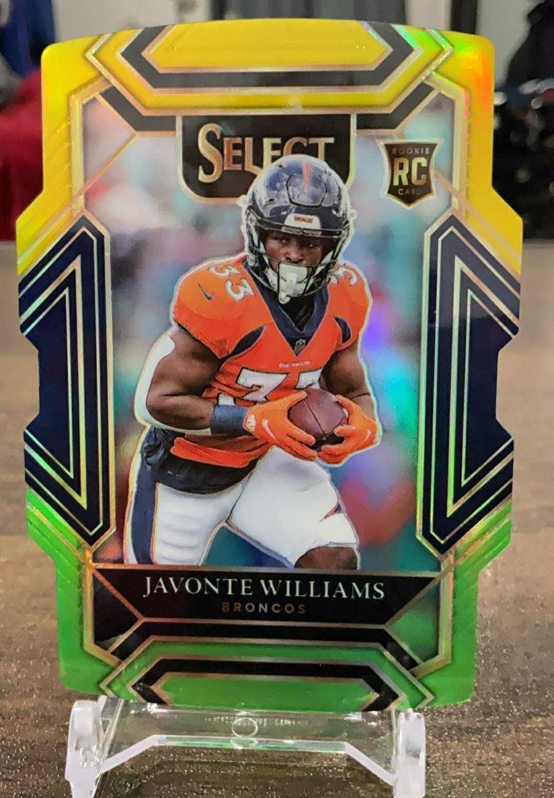 2021 Select Green & Yellow Prizm Die-Cut #57 - Concourse Javonte Williams rc