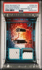 2024-25 Silhouette Tim Duncan/Manu Ginobili NBA Finals Dual Mem /5 PSA Auth (KK
