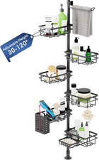 Shower Caddy Organizer Tension Pole, Rustproof 6-Pack Corner Shelf with 30-120 I
