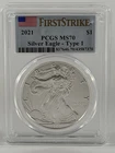 2021 American Silver Eagle Type 2 PCGS First Strike MS70