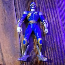 Power Rangers Bandai Blue Ranger Shark Action Figure Blue Silver Gold White