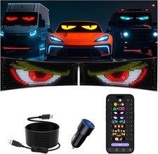 Bright 2PCS Devil Eyes LED Car Windshield Sign - Custom Programmable Display
