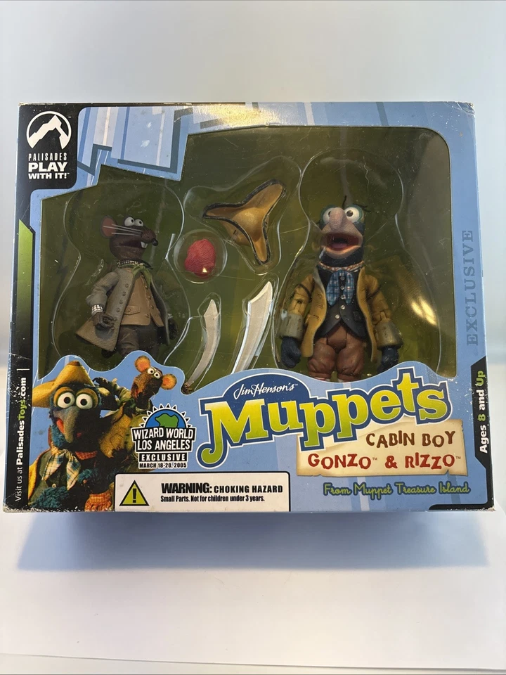 Conjunto de bonecos de ação Jim Henson's Muppets Palisades Cabin Boy Gonzo & Rizzo novo na caixa - Imagem 2 de 4