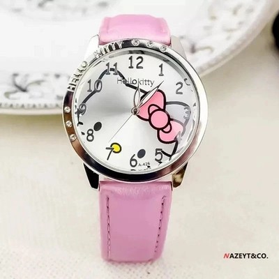 Girls Hello Kitty Cartoon Fashion Wrist Watch Children Kids Watch Christmas Gift