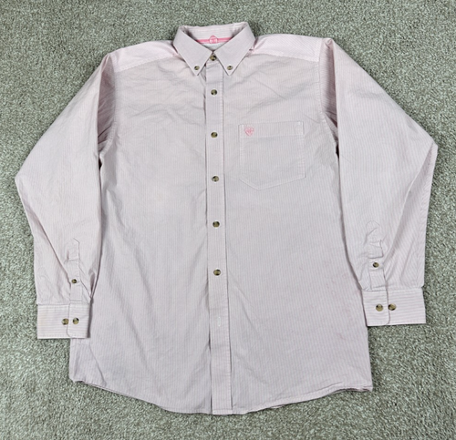 Ariat Pro Series Hemd Herren Medium Rosa Gestreift Knopfleiste Langarm Belüftet