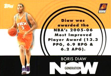 2007-08 Topps GENERATION NOW #GN25 Boris Diaw Phoenix Suns