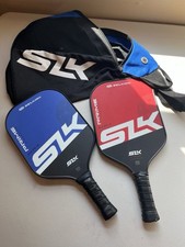 Selkirk SLK Prime Fiberflex Max Pickleball Paddles Blue Red And Carrying Bag