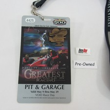 2004 Indy 500 Bronze V102 Pit Badge Pit & Garage Hard Card Credential & Lanyard