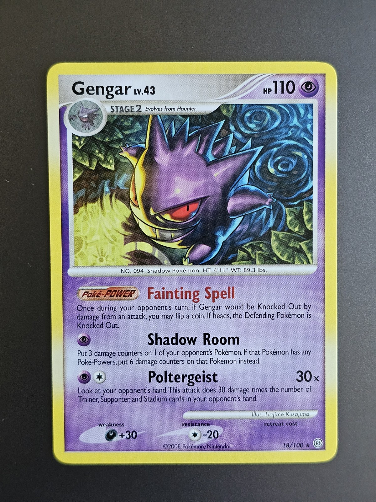 Gengar 18/100 Stormfront Rare Non Holo Pokemon TCG - NM