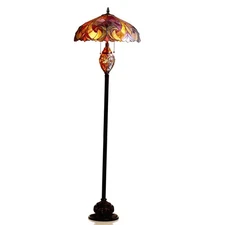Floor Lamp Tiffany Style Stained Glass with Victorian Design Shade