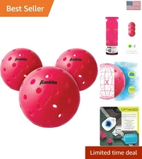 X-40 Outdoor Pickleballs - USA Approved, 3 Count Neon Pink Performance Balls