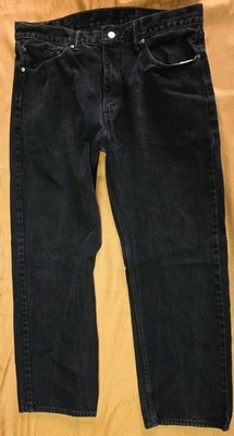 Levi's 505 Black Jeans Regular Fit Straight Leg Mens 36X30