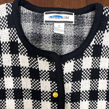 Crystal Kobe M Cardigan Sweater Black/White C...
