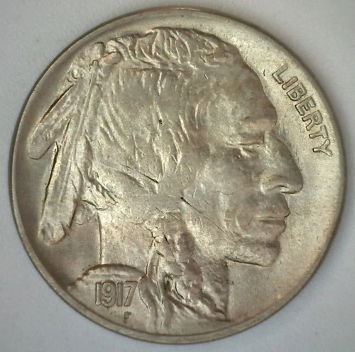 1917 Buffalo 5 Cents Nickel Coin Uncirculated Philadelphia Mint BETTER GRADE 5c