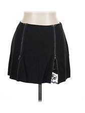 BETSEY JOHNSON Black Label Skirt Black Zip Lace 10 1990s VINTAGE RARE