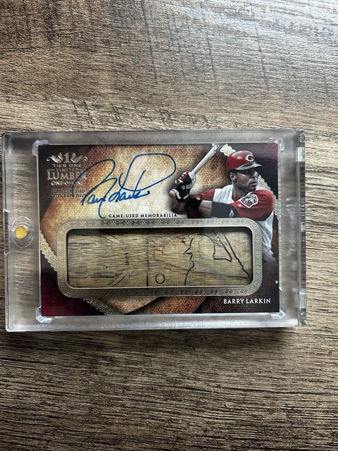 2017 Topps Tier One Barry Larkin 1/1 Auto Limited Lumber Bat Barrel Logoman HOF