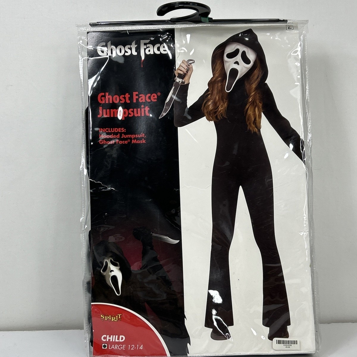 Ghost Face Flare Jumpsuit Large 12-14 Girls Child Costume