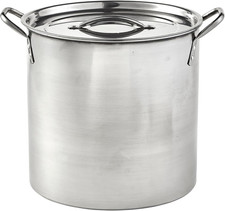 16Qt Stainless Steel Stock Pot with Lid, Large Cooking Pot for Soups, Boiling Se