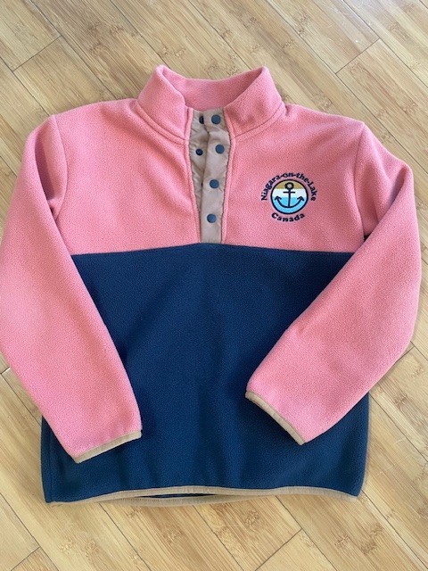 Girls fleece sweatshirt, pink/blue, size 10 - Niagara on the Lake