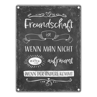 Metallschild In 15X20 Cm Mit Lustigem Spruch Zu Freundschaft Und AufräUmen